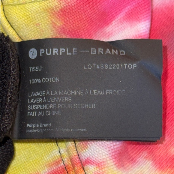 Purple Brand Colorful Tie-Dye Hoodie M - Picture 7 of 7